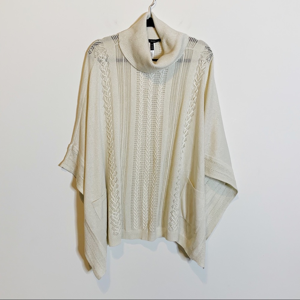 WHBM Sparkly Cowl Neck Sweater Poncho New H - Picture 1 of 7
